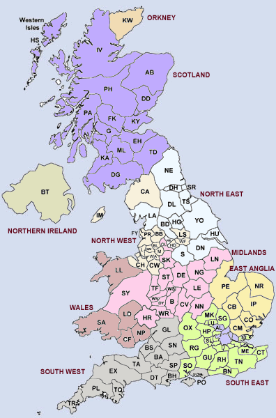 UK Postcodes Map